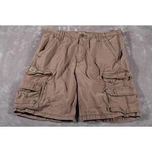 Lee Dungarees Cargo Shorts Mens 32 Brown Utility Outdoor Multi Pocket Classic